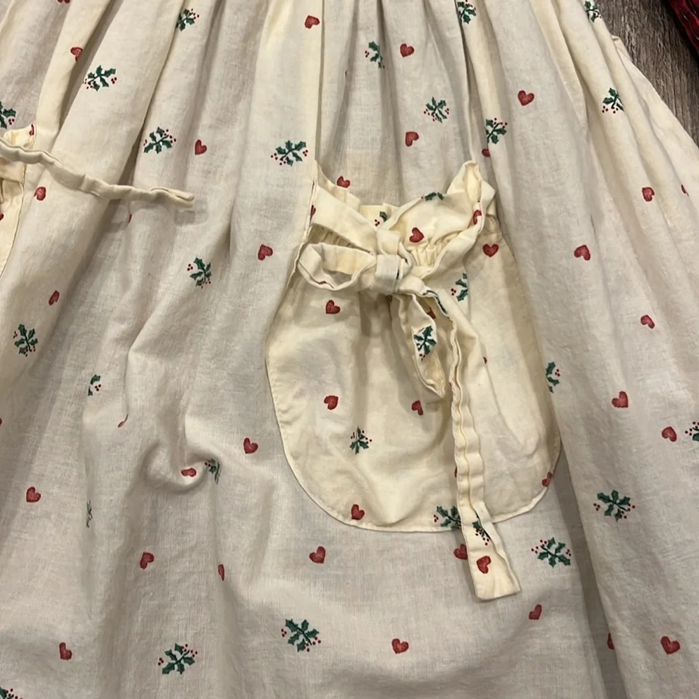 Vintage Daisy Kingdom Girls Dress Red Cream Long Sleeve Size 5/6